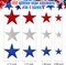 180 Pcs Patriotic Foam Stars Self-Adhesive Stickers Red Blue Silver